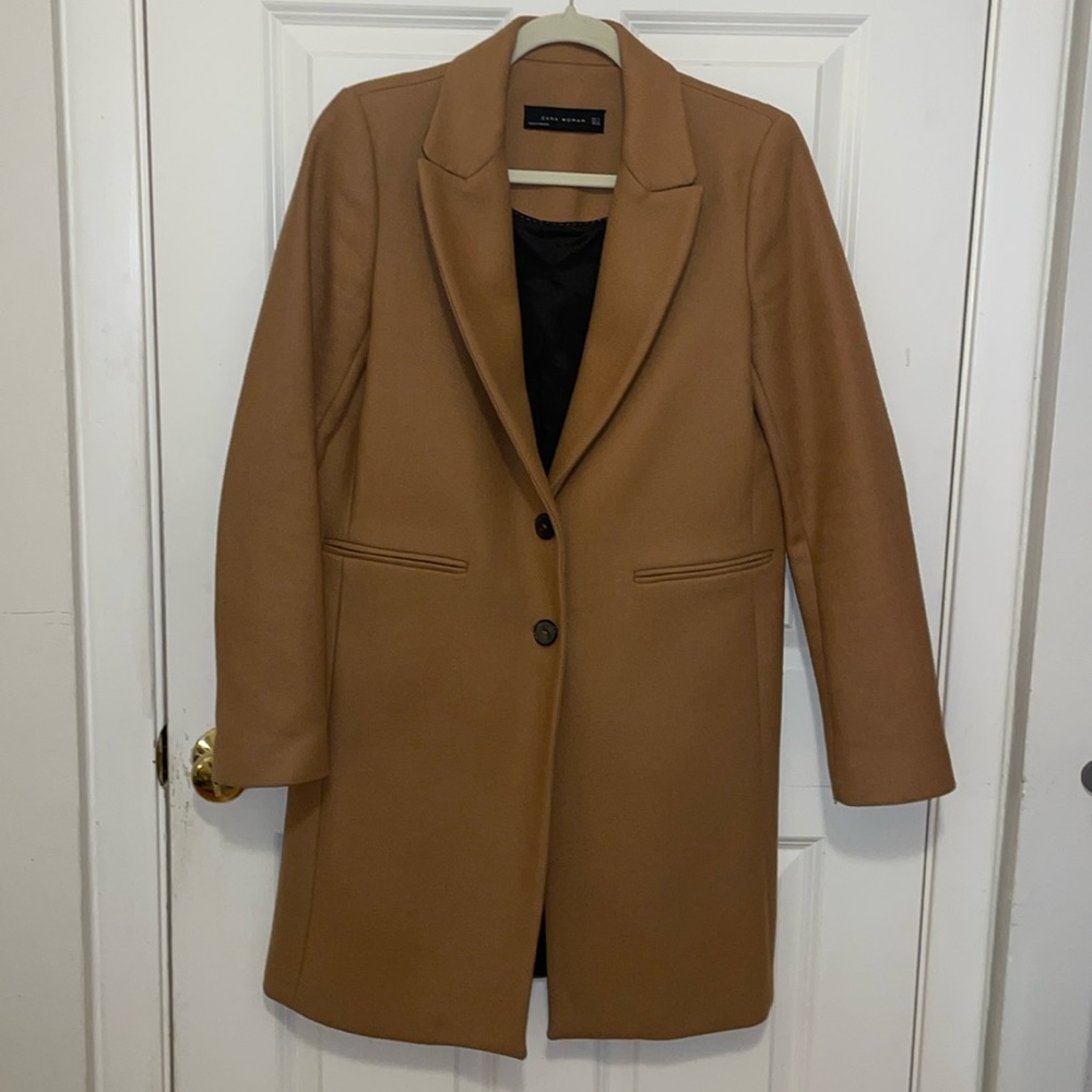 Zara Camel Pea Coat | Size Small
